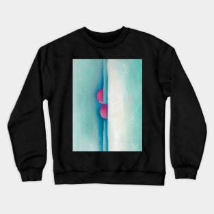 High Resolution Green Lines and Pink by Georgia O'Keeffe Crewneck Sweatshirt